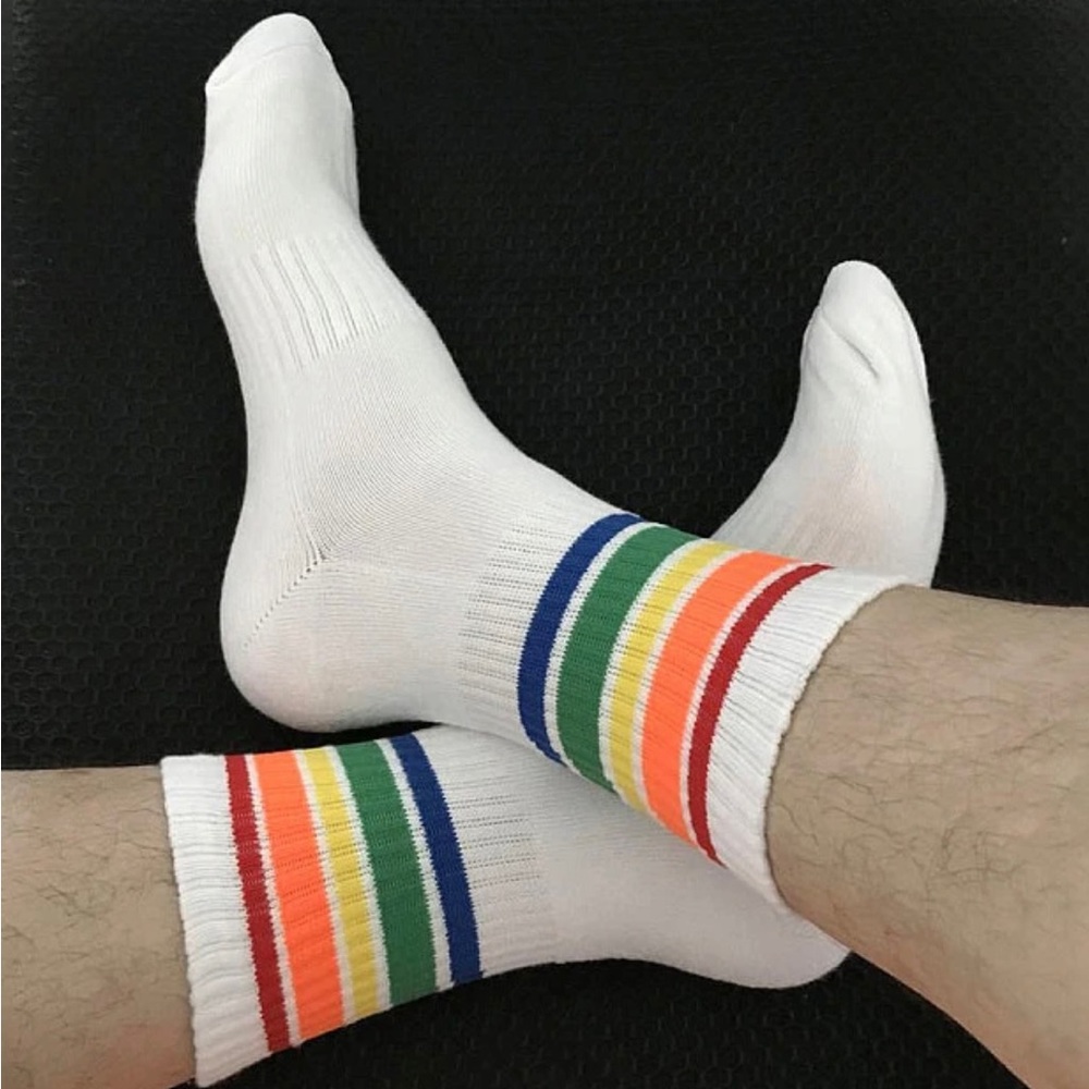 Men’s rainbow athletic socks new